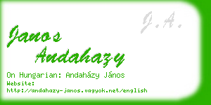 janos andahazy business card
