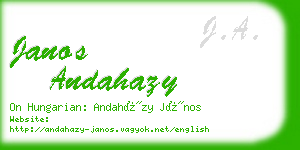 janos andahazy business card
